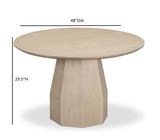 TOV Brocha Natural Driftwood 48" Round Ash Dining Table