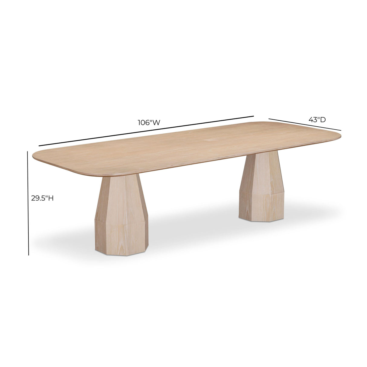 TOV Brocha Natural Driftwood 106" Long Ash Dining Table