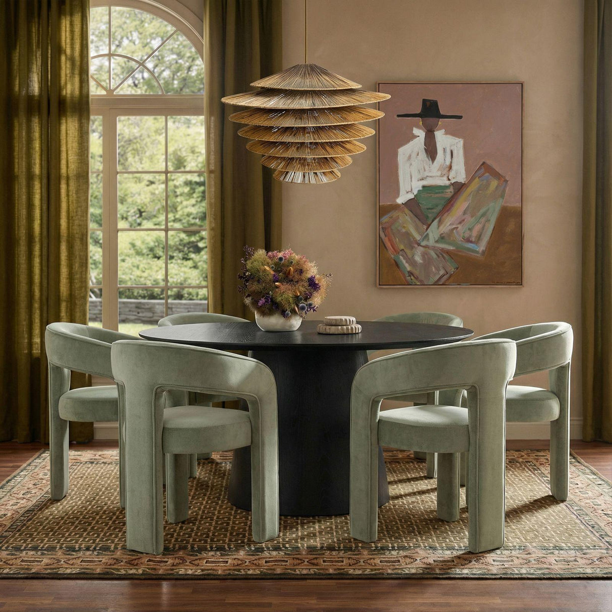 TOV Sahara Black Oak 60" Round Dining Table