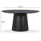 TOV Sahara Black Oak 60" Round Dining Table