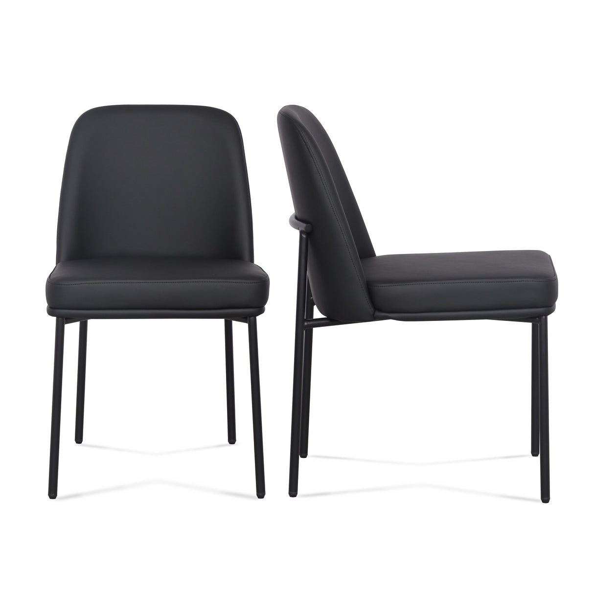 TOV Sydney Black Performance Vegan Leather Dining Chair Set of 2