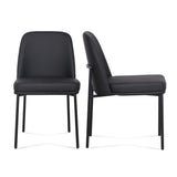TOV Sydney Black Performance Vegan Leather Dining Chair Set of 2