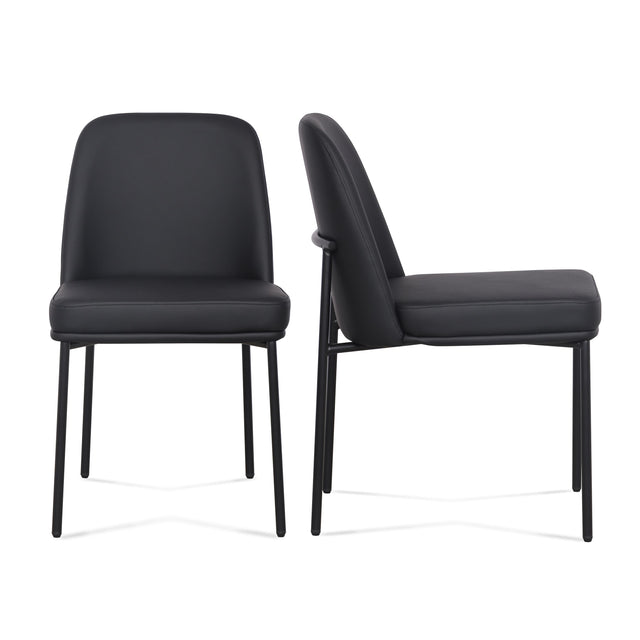TOV Sydney Black Performance Vegan Leather Dining Chair Set of 2