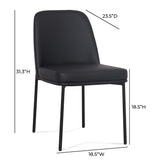 TOV Sydney Black Performance Vegan Leather Dining Chair Set of 2