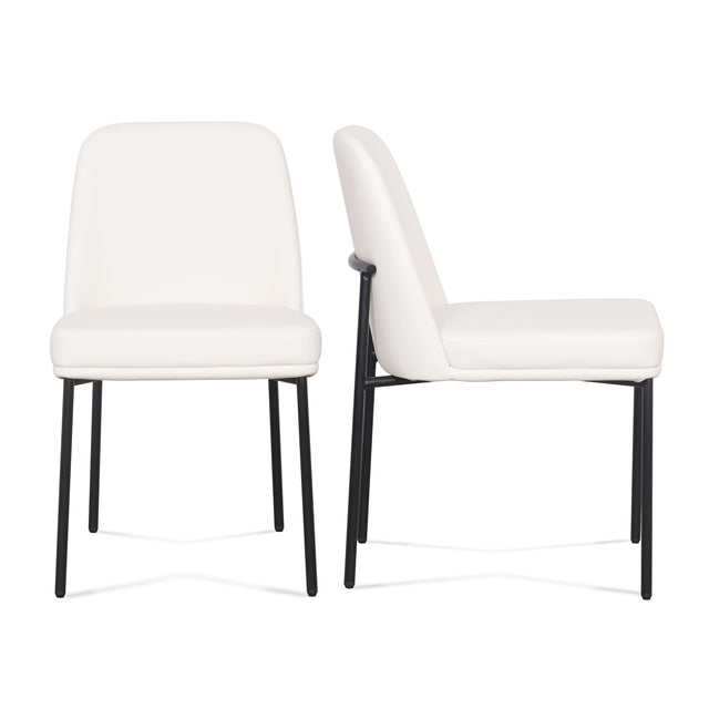 TOV Sydney Cream Performance Vegan Leather Dining Chair Set of 2