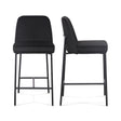 TOV Sydney Black Performance Velvet Counter Stool Set of 2