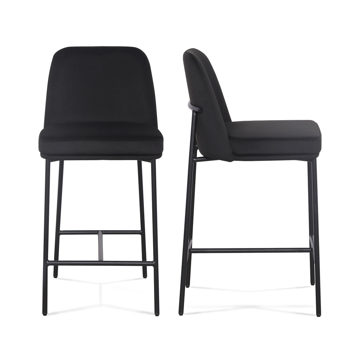 TOV Sydney Black Performance Velvet Counter Stool Set of 2