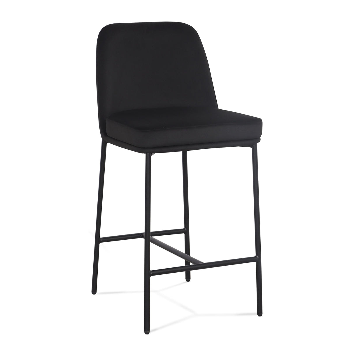 TOV Sydney Black Performance Velvet Counter Stool Set of 2