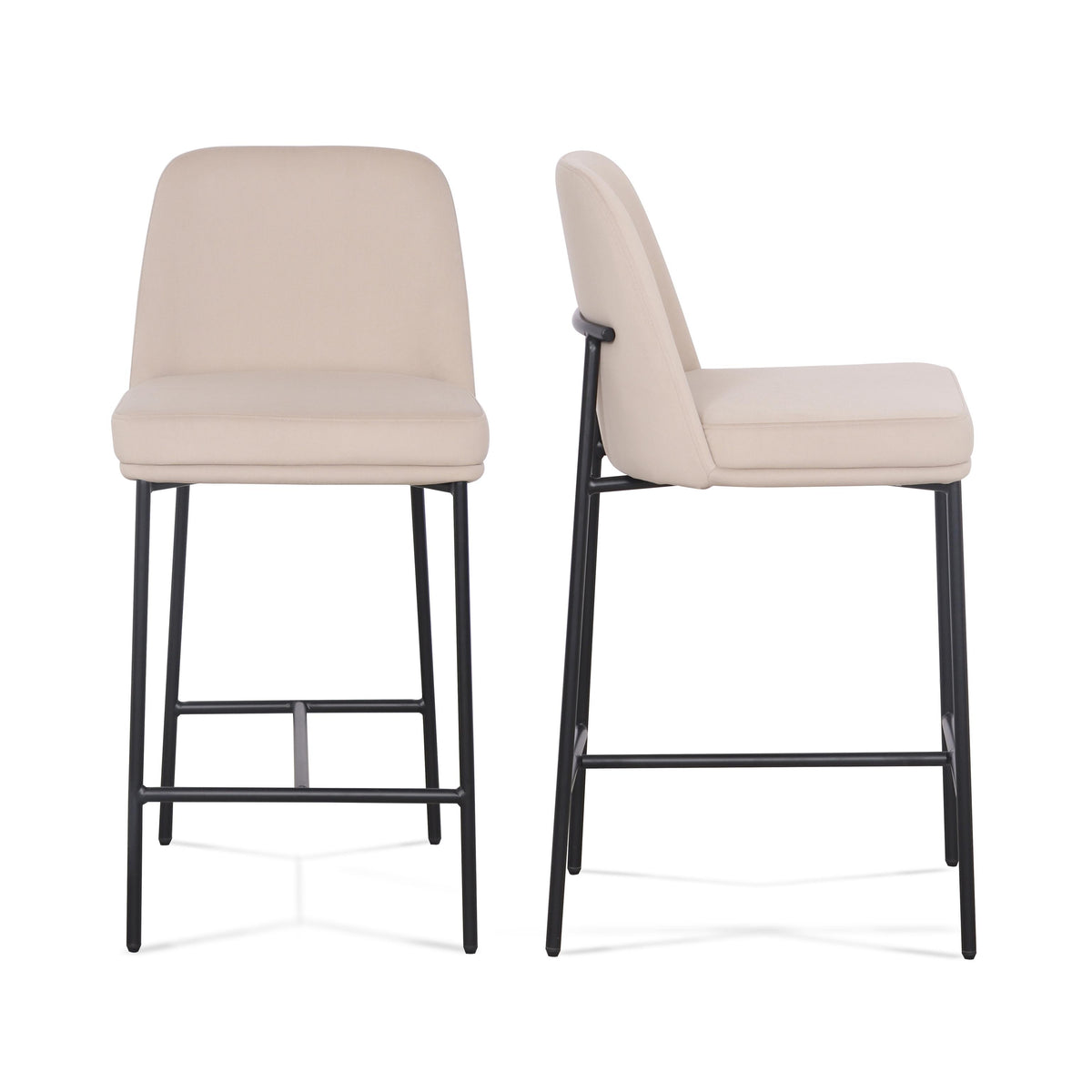 TOV Sydney Taupe Performance Velvet Counter Stool Set of 2