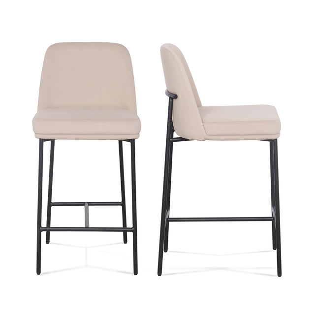 TOV Sydney Taupe Performance Velvet Counter Stool Set of 2