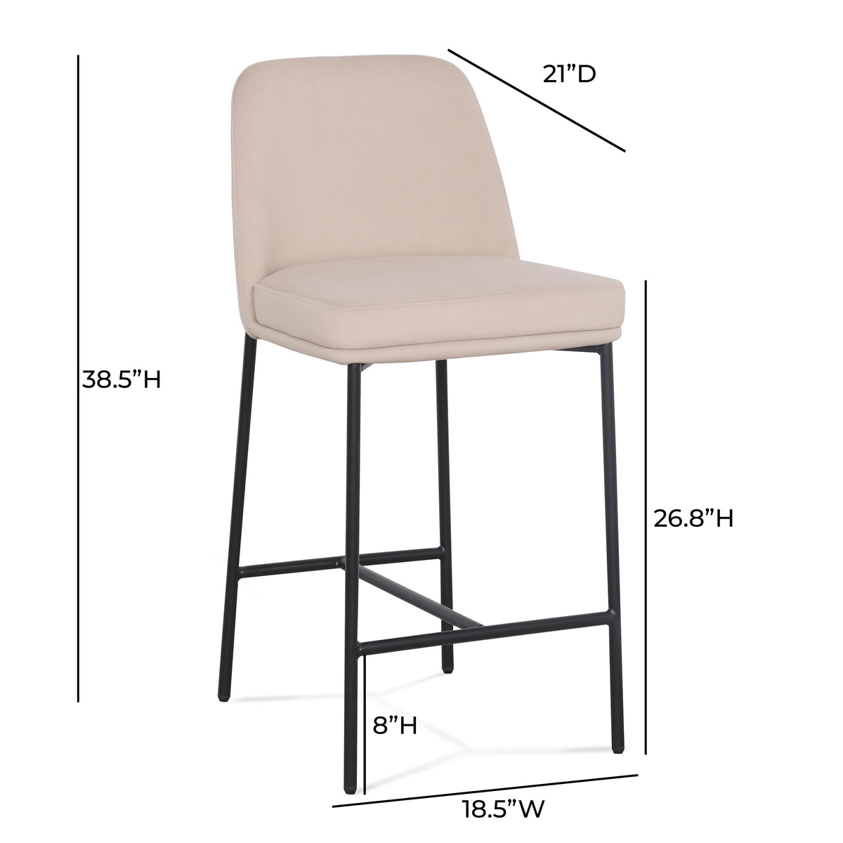 TOV Sydney Taupe Performance Velvet Counter Stool Set of 2