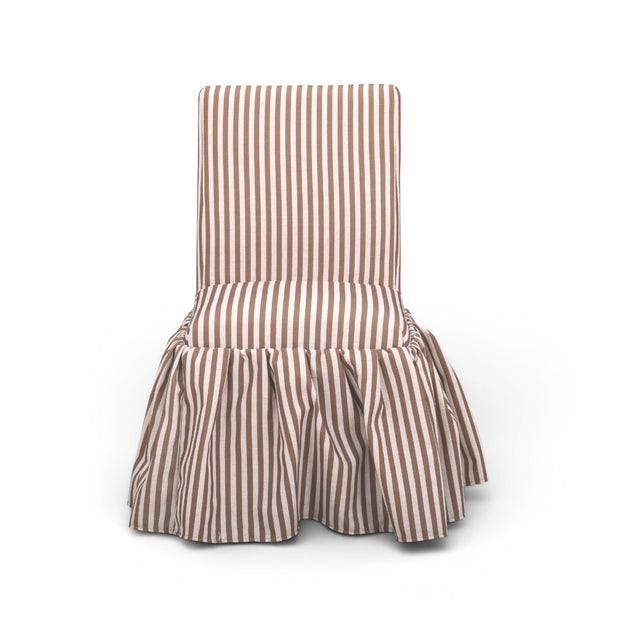 TOV Gertrude Brown Striped Linen Dining Chair