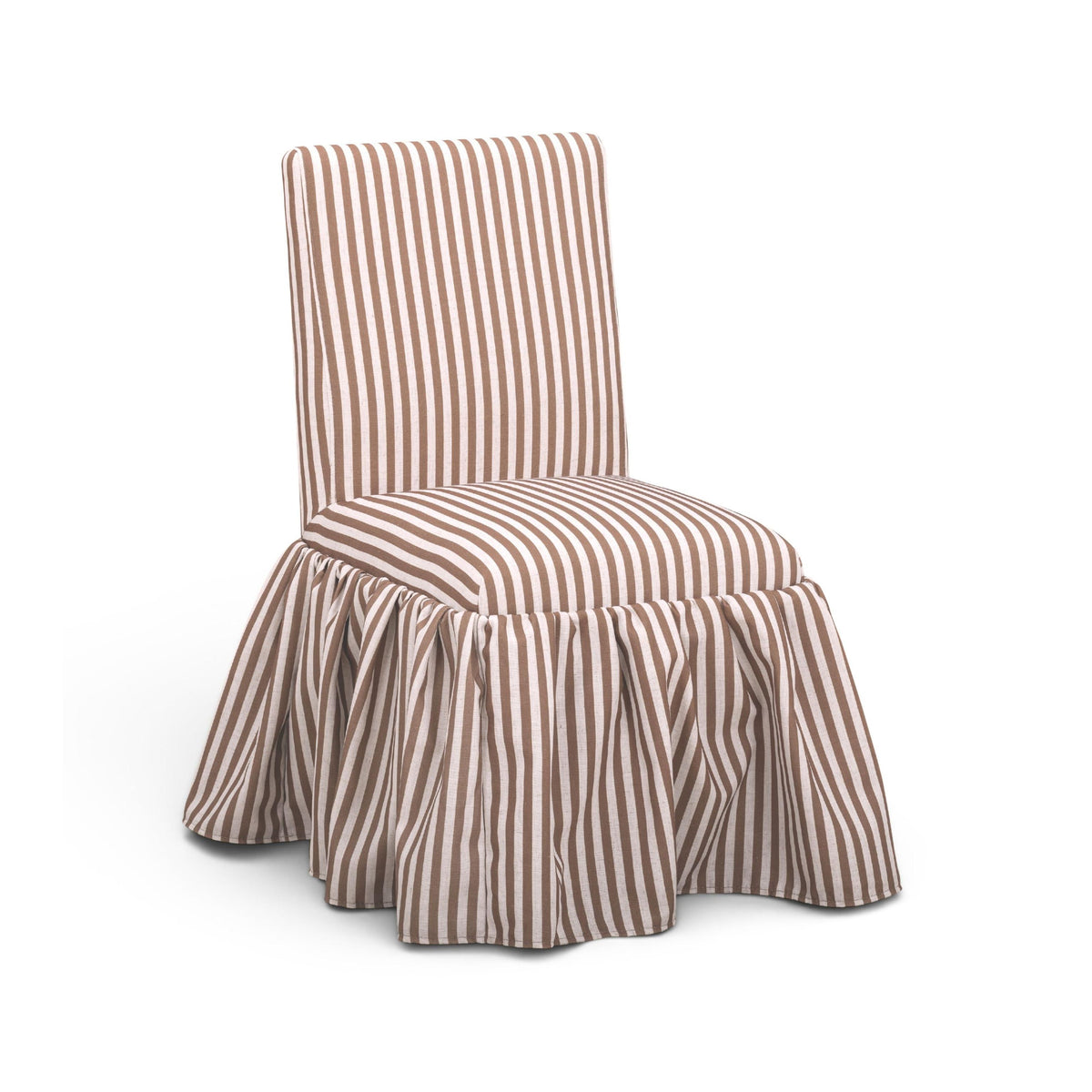 TOV Gertrude Brown Striped Linen Dining Chair