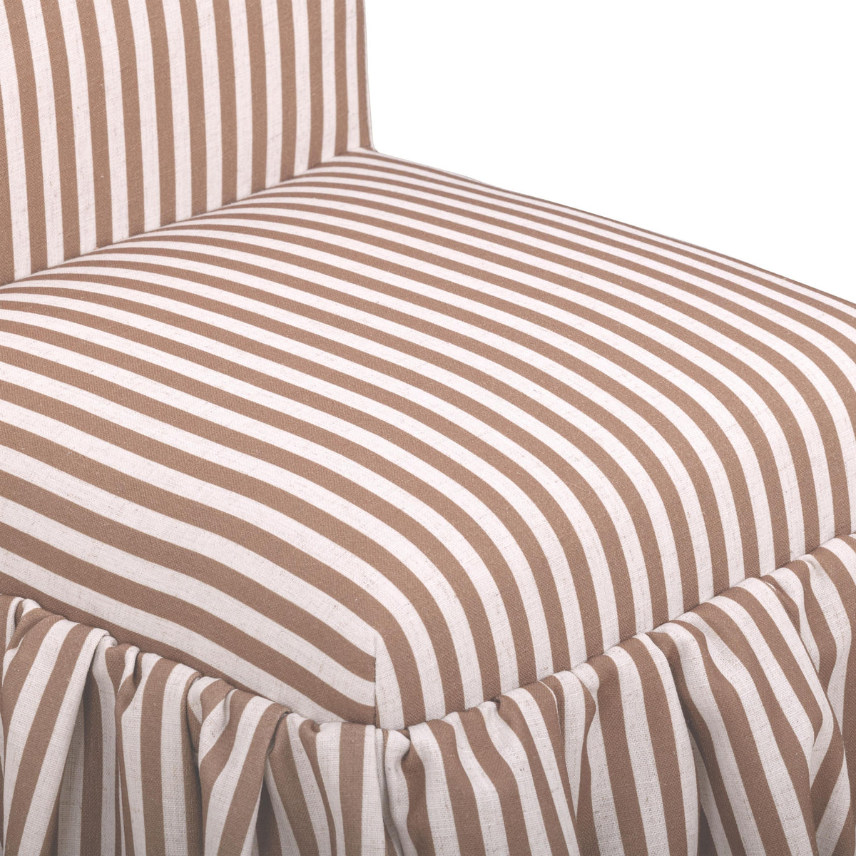 TOV Gertrude Brown Striped Linen Dining Chair