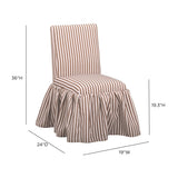 TOV Gertrude Brown Striped Linen Dining Chair