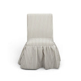 TOV Gertrude Khaki Striped Linen Dining Chair