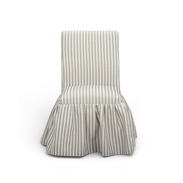 TOV Gertrude Khaki Striped Linen Dining Chair