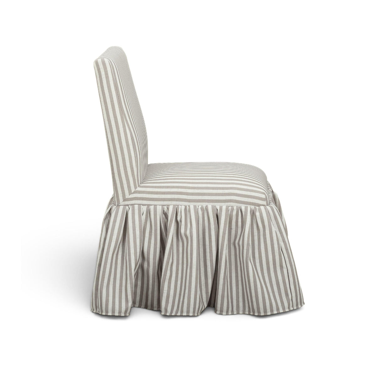 TOV Gertrude Khaki Striped Linen Dining Chair