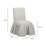 TOV Gertrude Khaki Striped Linen Dining Chair