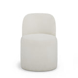 TOV Persa Round Back Cream Performance Chenille Dining Chair