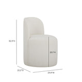 TOV Persa Round Back Cream Performance Chenille Dining Chair