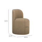 TOV Persa Round Back Light Brown Performance Chenille Dining Chair