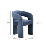 TOV Malone Denim Blue Performance Fabric Dining Chair
