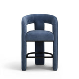 TOV Malone Denim Blue Performance Fabric Counter Stool