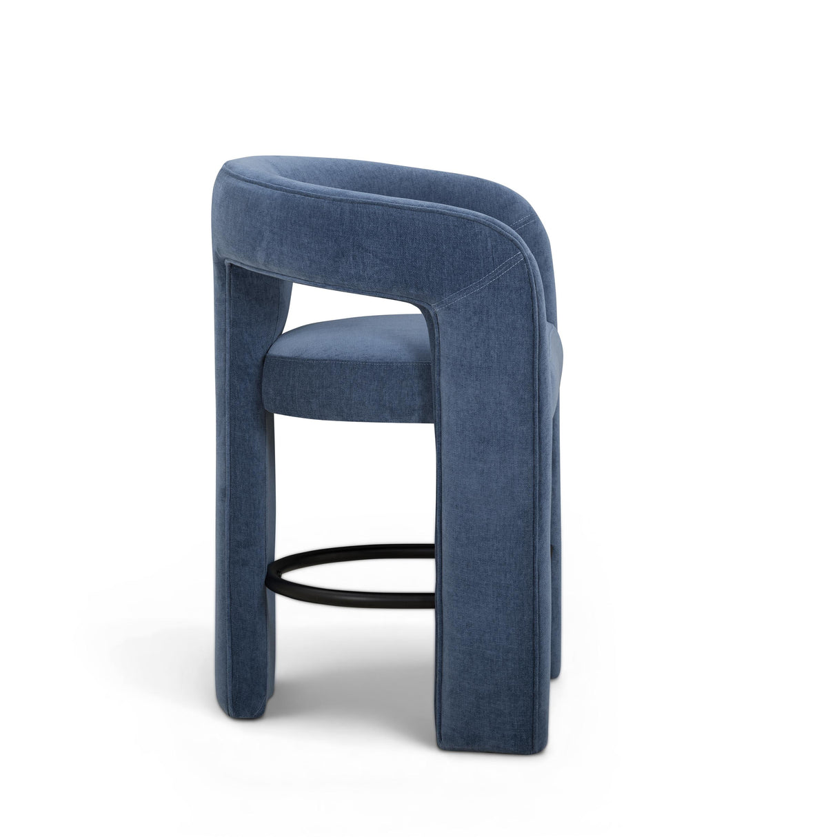 TOV Malone Denim Blue Performance Fabric Counter Stool