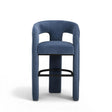 TOV Malone Denim Blue Performance Fabric Bar Stool