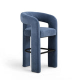 TOV Malone Denim Blue Performance Fabric Bar Stool