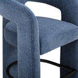 TOV Malone Denim Blue Performance Fabric Bar Stool