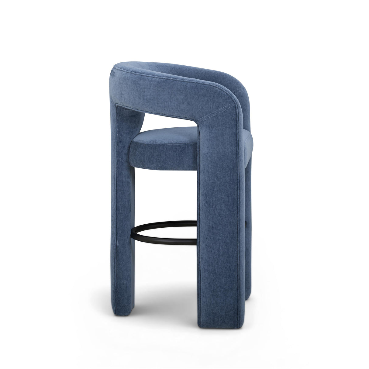 TOV Malone Denim Blue Performance Fabric Bar Stool