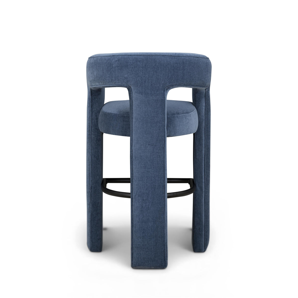 TOV Malone Denim Blue Performance Fabric Bar Stool