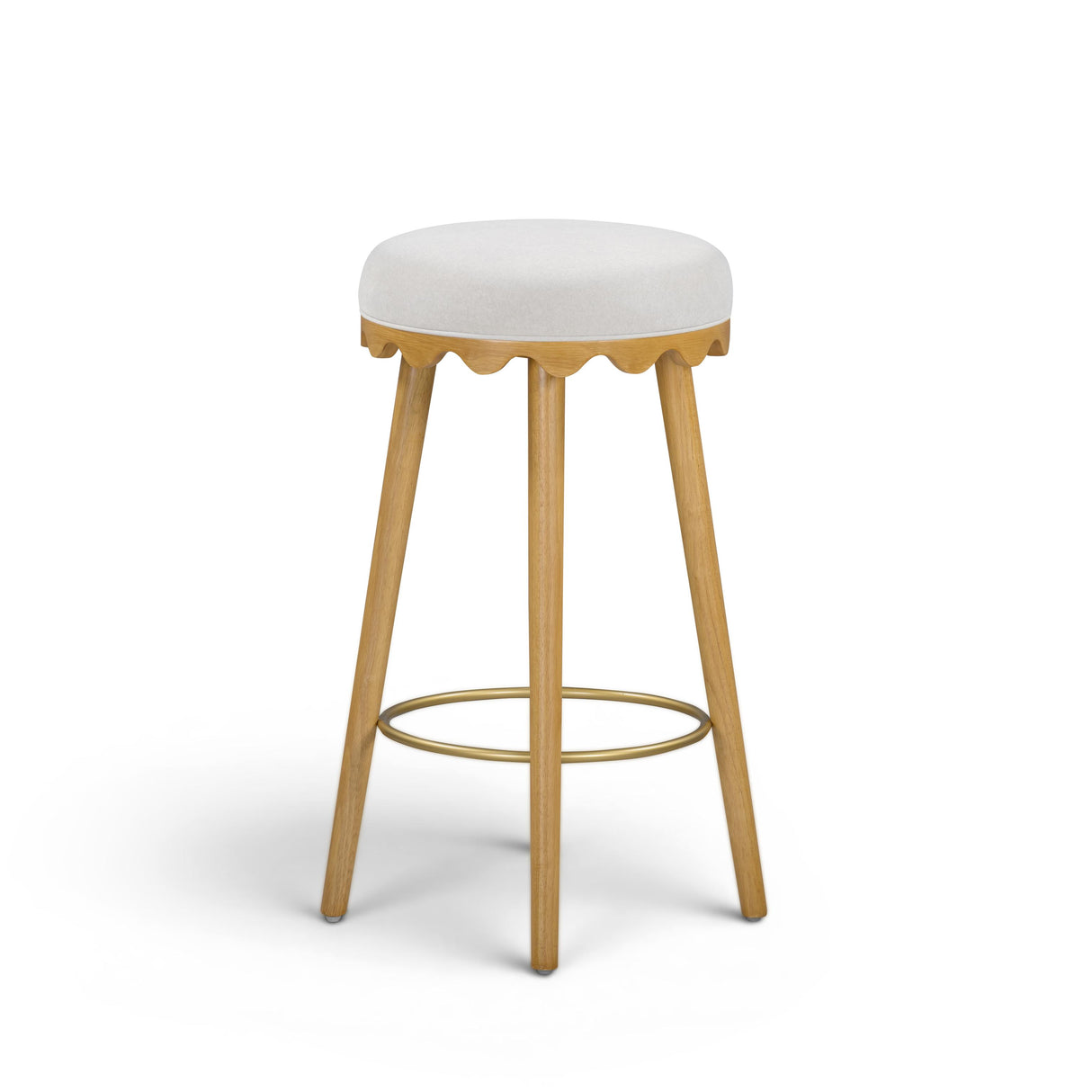 TOV Oodle Cream Performance Vegan Mohair Natural Bar Stool