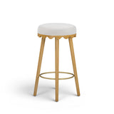 TOV Oodle Cream Performance Vegan Mohair Natural Bar Stool