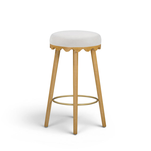 TOV Oodle Cream Performance Vegan Mohair Natural Bar Stool