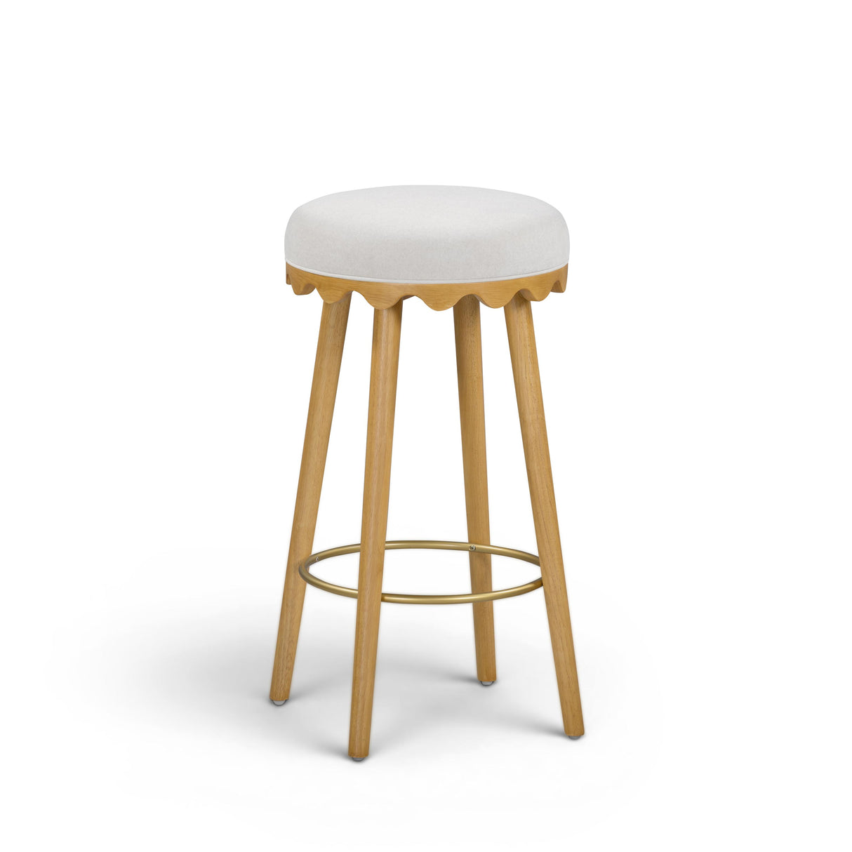 TOV Oodle Cream Performance Vegan Mohair Natural Bar Stool
