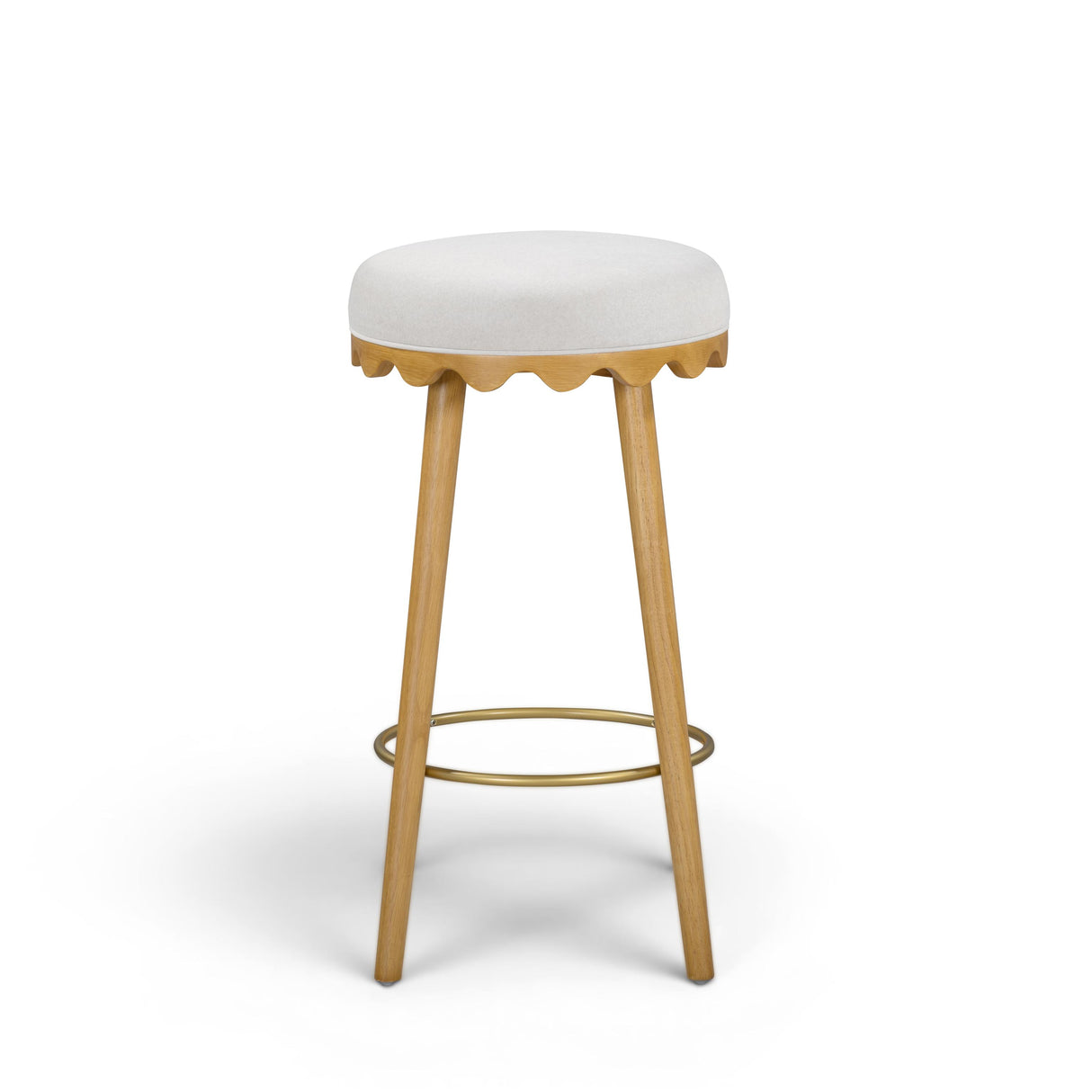 TOV Oodle Cream Performance Vegan Mohair Natural Bar Stool