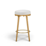 TOV Oodle Cream Performance Vegan Mohair Natural Bar Stool