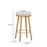 TOV Oodle Cream Performance Vegan Mohair Natural Bar Stool