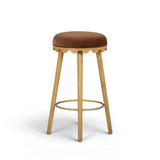 TOV Oodle Bronze Performance Vegan Mohair Natural Bar Stool