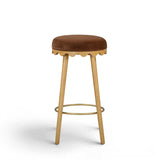 TOV Oodle Bronze Performance Vegan Mohair Natural Bar Stool