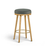 TOV Oodle Green Performance Vegan Mohair Natural Bar Stool