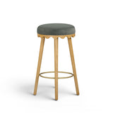 TOV Oodle Green Performance Vegan Mohair Natural Bar Stool