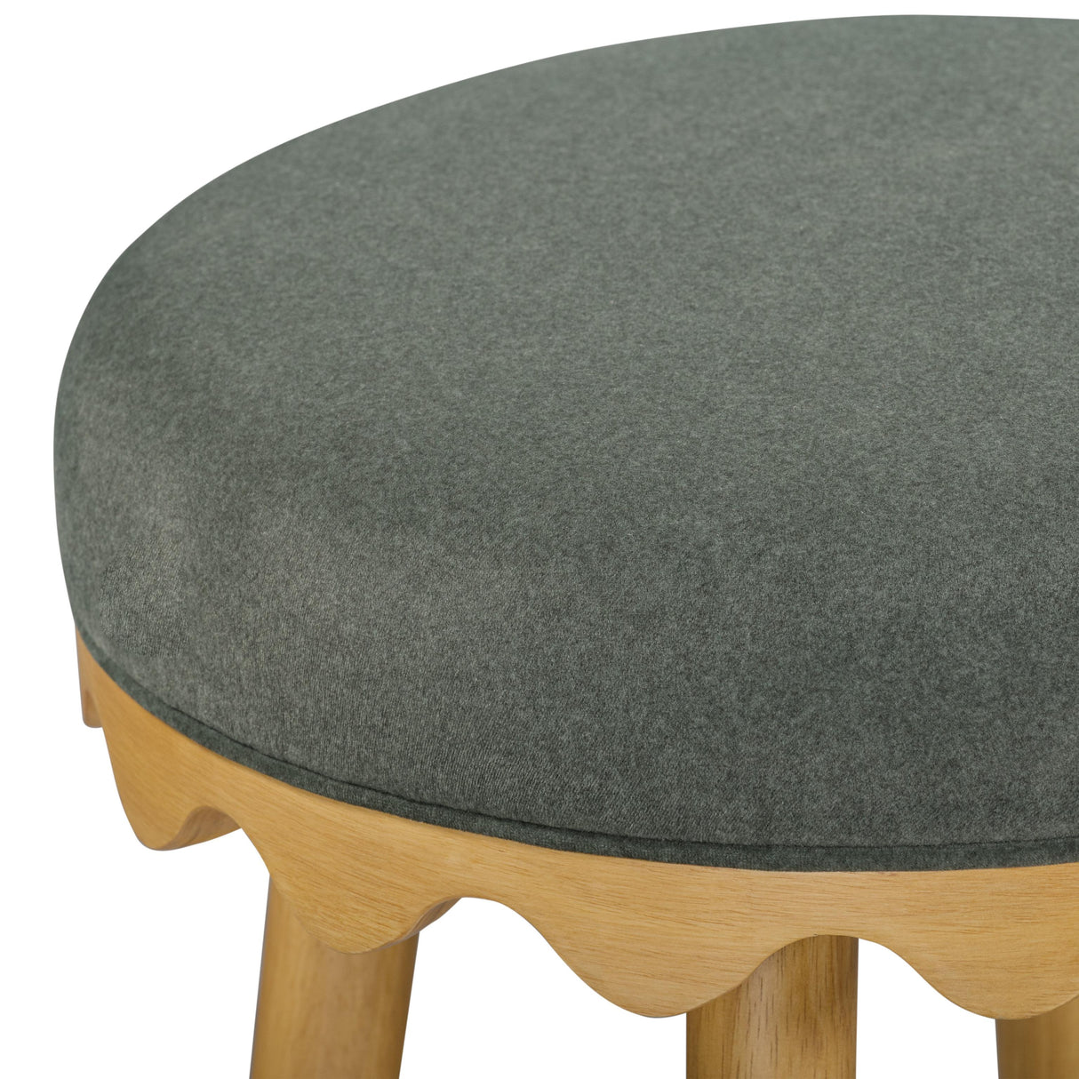 TOV Oodle Green Performance Vegan Mohair Natural Bar Stool