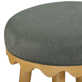 TOV Oodle Green Performance Vegan Mohair Natural Bar Stool