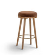TOV Oodle Bronze Performance Vegan Mohair Light Walnut Bar Stool