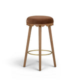 TOV Oodle Bronze Performance Vegan Mohair Light Walnut Bar Stool