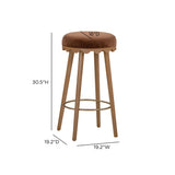 TOV Oodle Bronze Performance Vegan Mohair Light Walnut Bar Stool